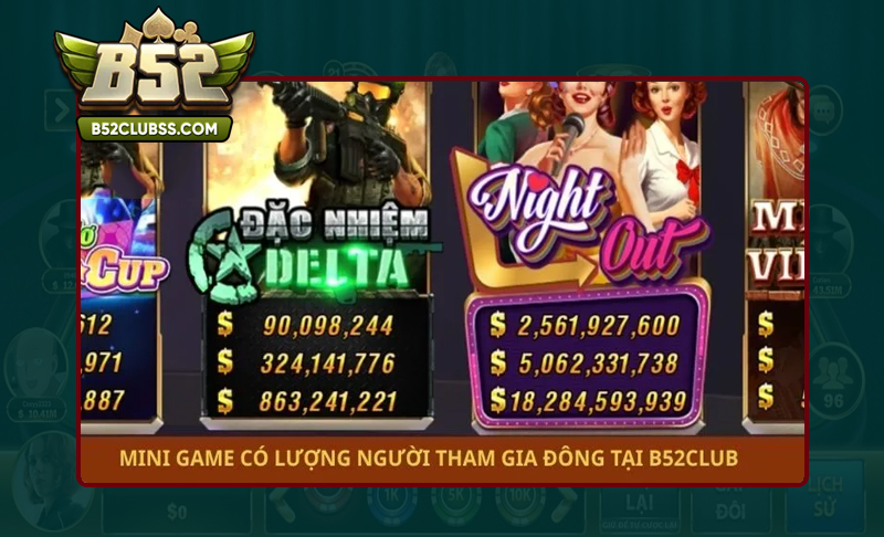 Sảnh mini game tại B52 Club